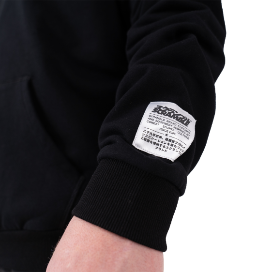 PUFF PRINT ZIP-UP HOODY - BLACK